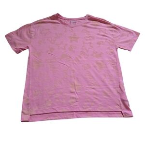 Old Navy Pink Barbue Short Sleeve Tee Casual Cotton Blend